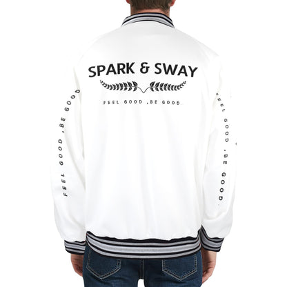 Spark & Sway New Men's Striped Trim Bomber Jacket