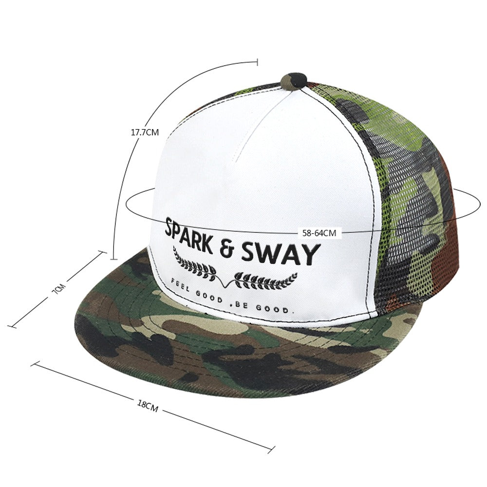 Spark & Sway Baseball Cap flat glue rear hollow (multi-color optional)