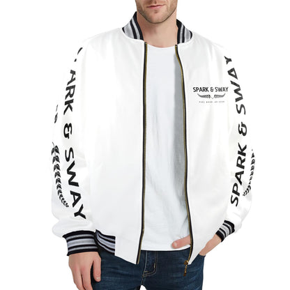 Spark & Sway New Men's Striped Trim Bomber Jacket